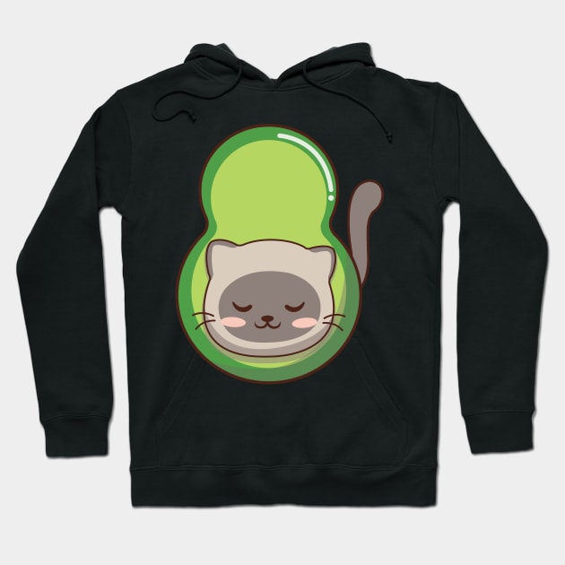 Yummy Meow Meow Avocado Hoodie by Luna Illustration